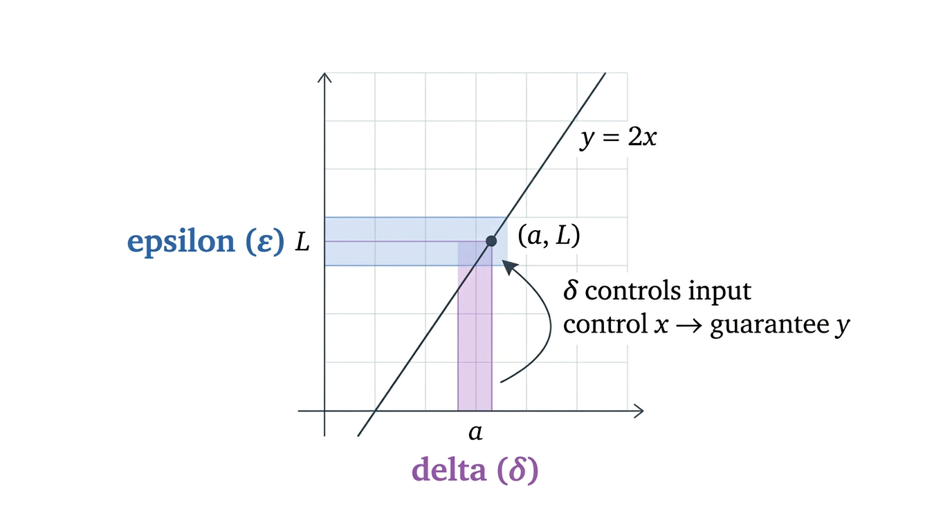 🔥 Visual Guide: Epsilon-Delta Proof (Step-by-Step Diagram Explained)