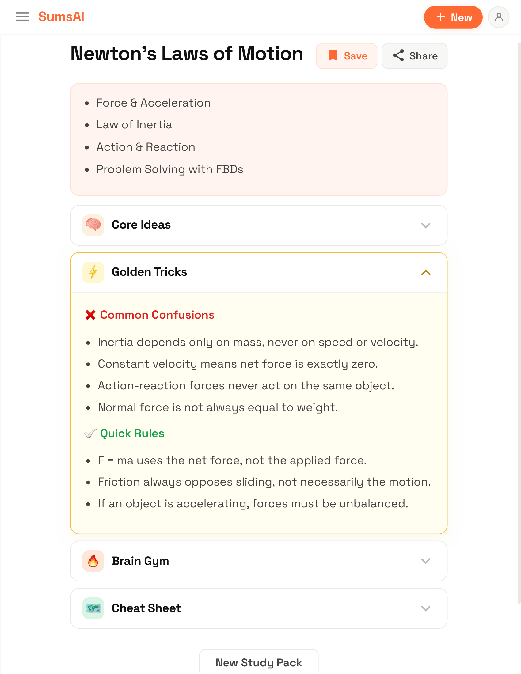 Golden Tricks: red X marks for common confusions and exam traps, green checks for quick rules and shortcuts.